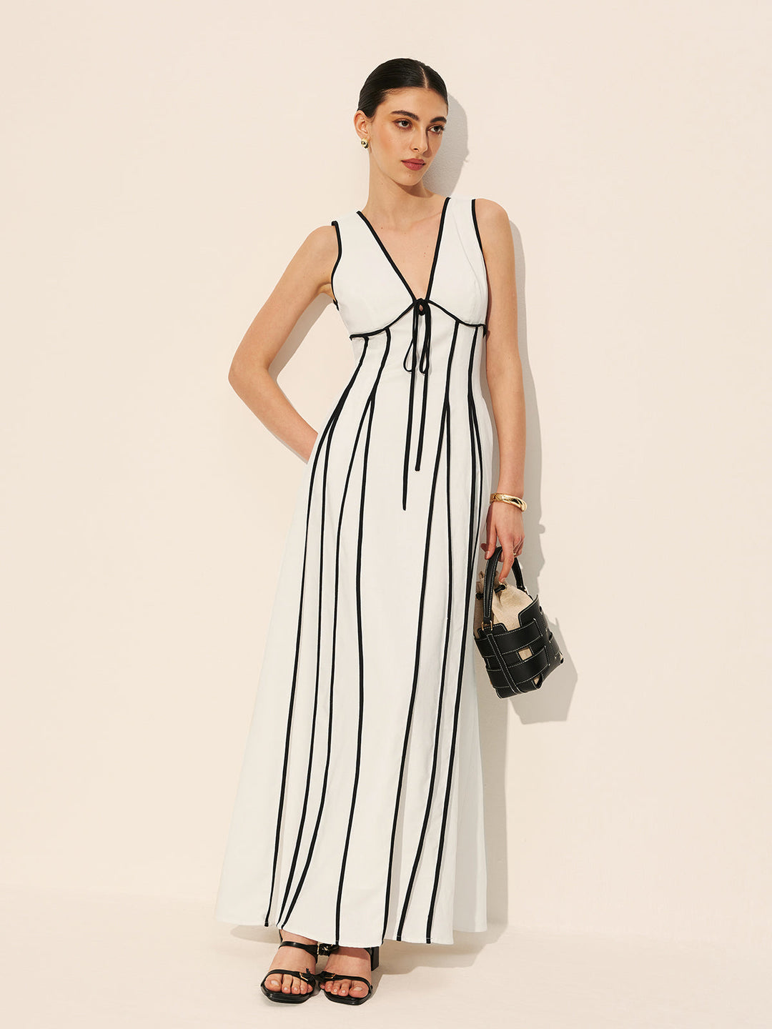 Robe à bordure contrastante avec poches