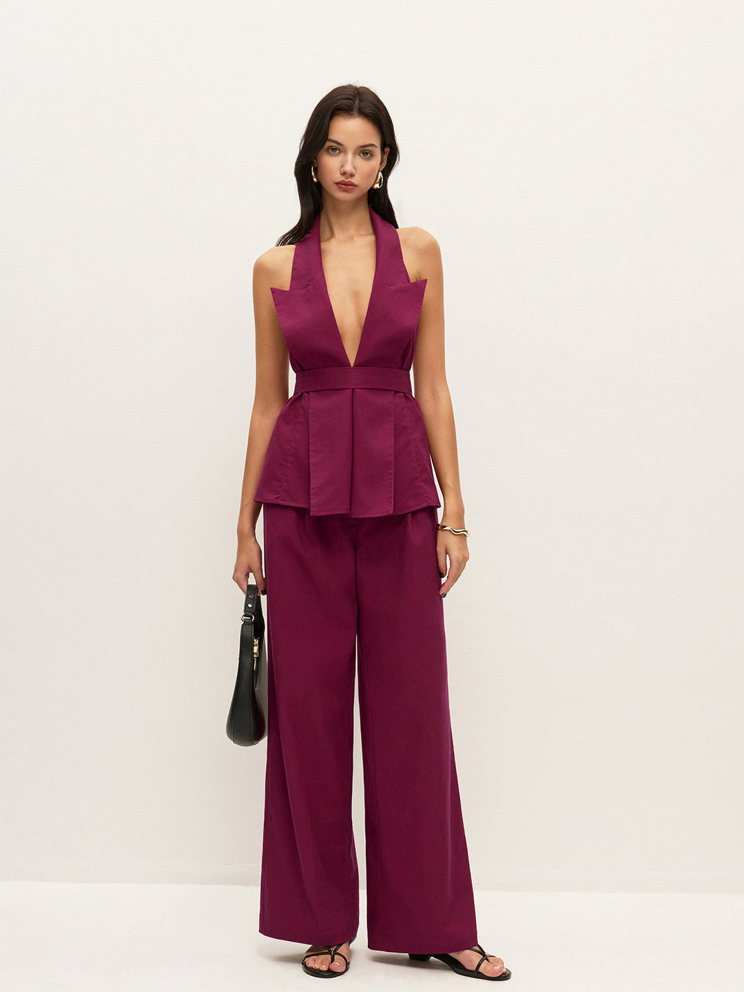 Ensemble Pantalon à Poches Ceinture à Colhalter