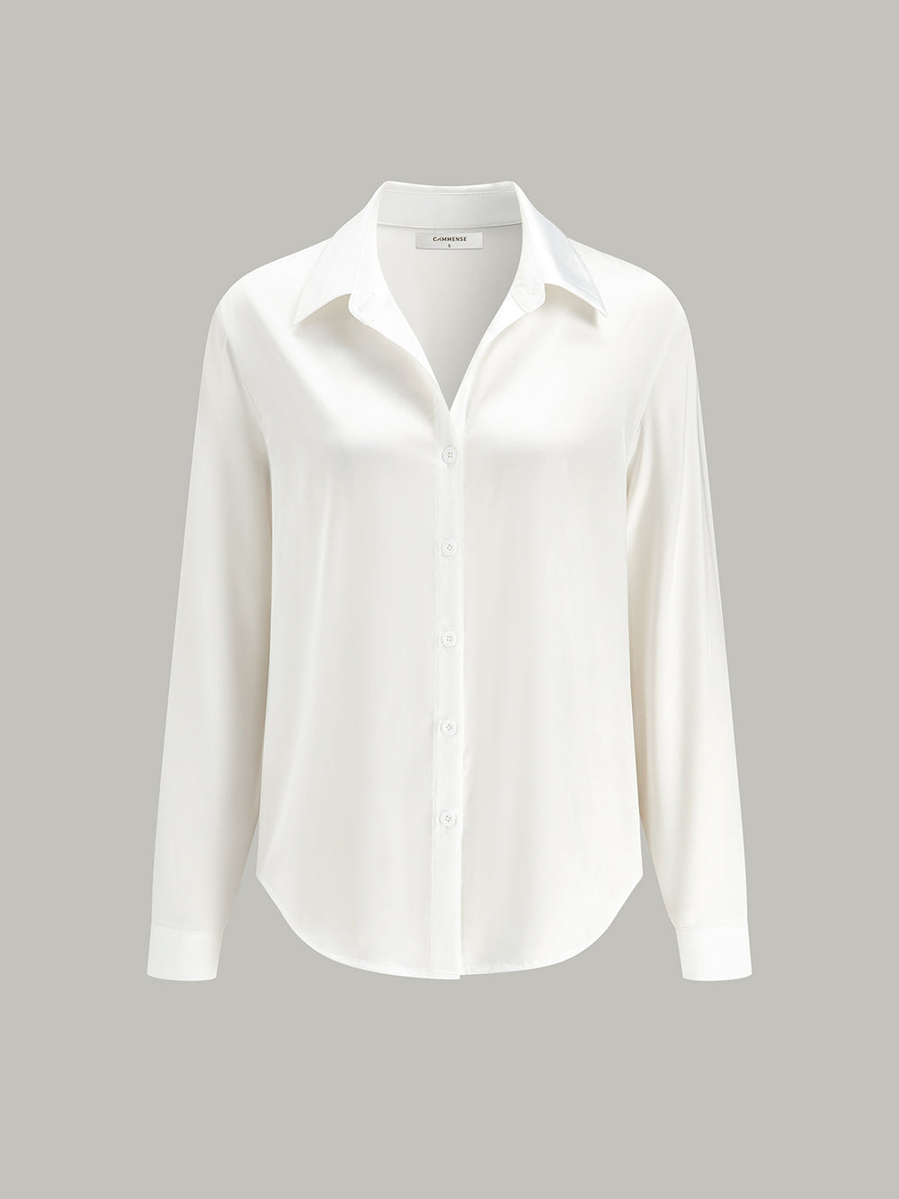 Chemise boutonnée à col écarté et manches longues