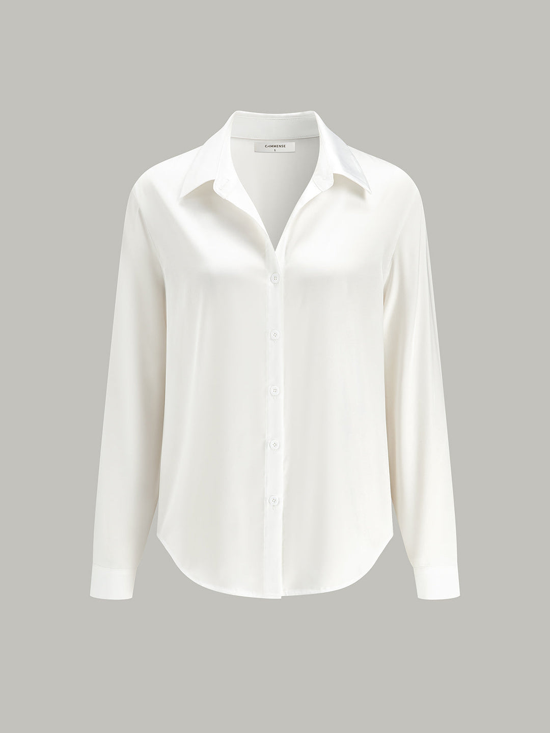 Chemise boutonnée à col écarté et manches longues