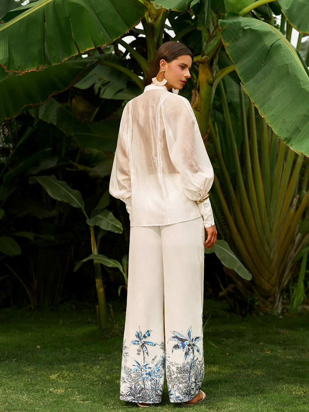 Blouse à Manches Bouffantes Transparente