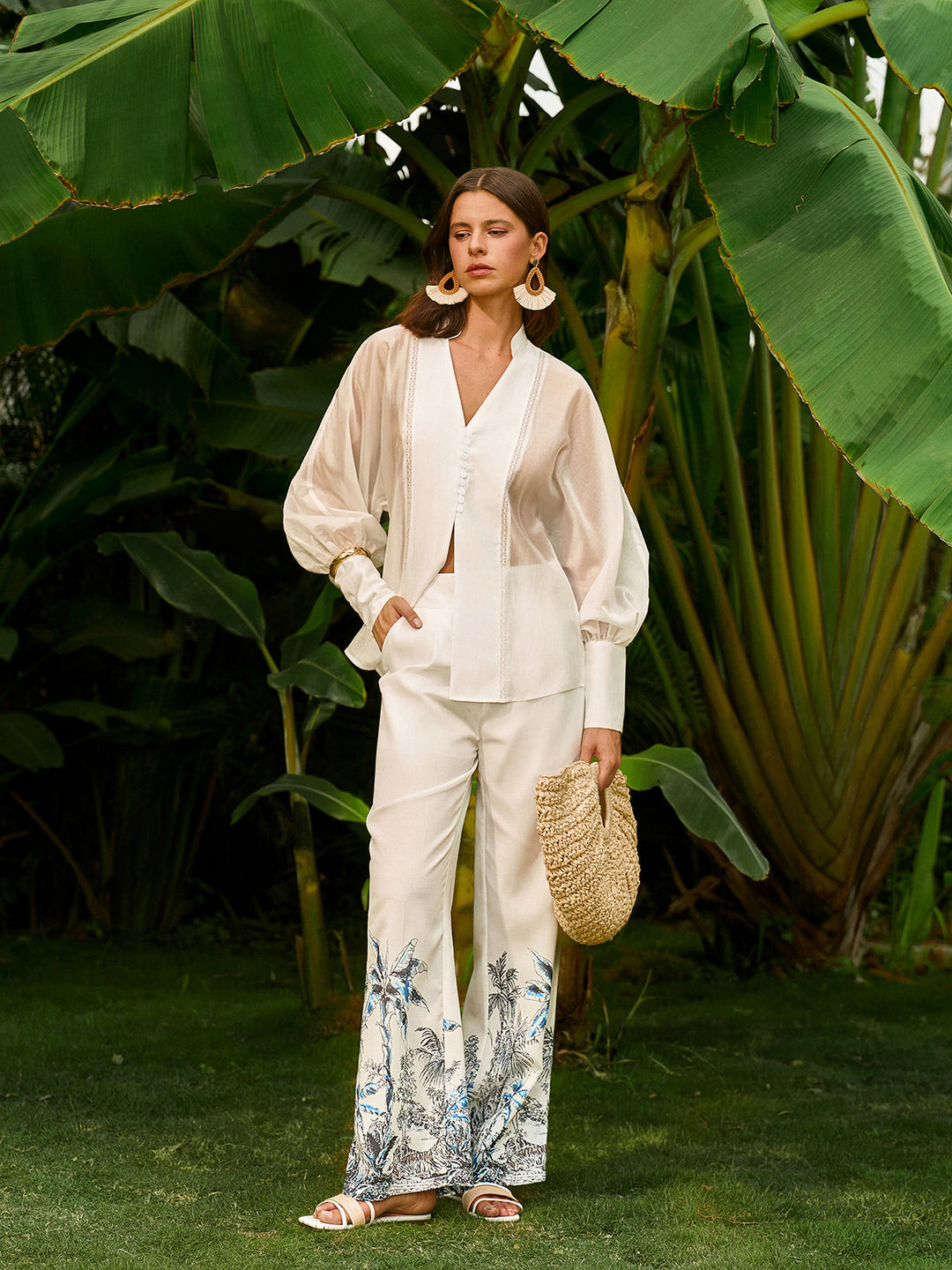 Blouse à Manches Bouffantes Transparente