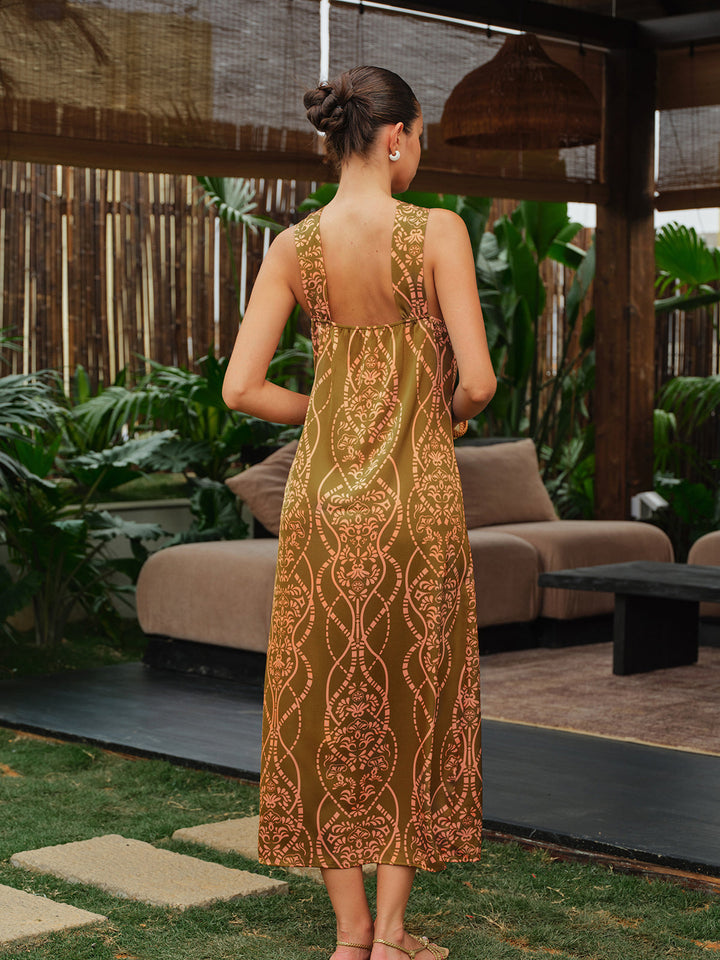 Robe Satinée à Col Halter