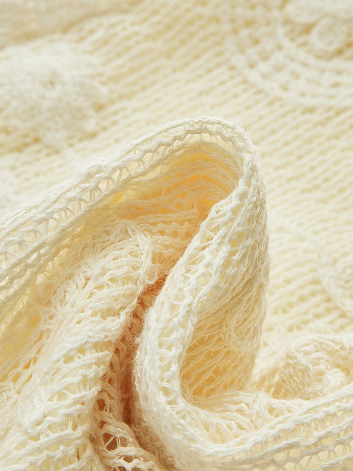 Robe Mi-longue Ceintureée en Crochet