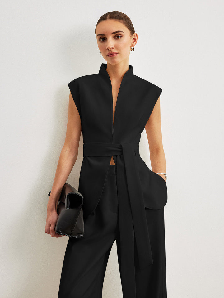 Top péplum à ceinture