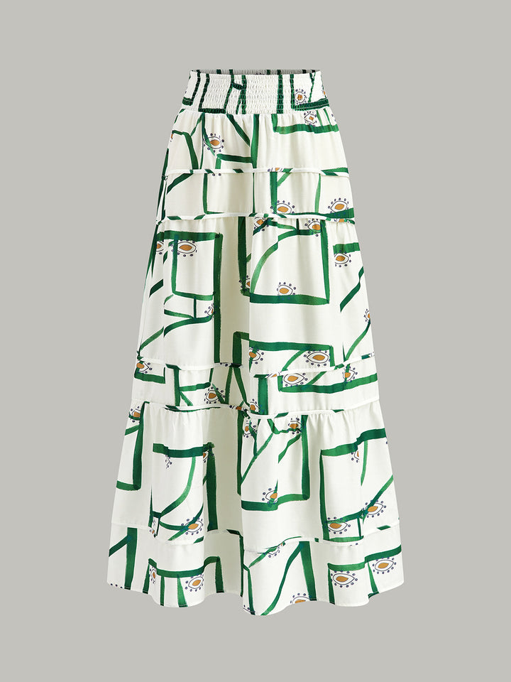 Ensemble Jupe à Volants et Camisole à Liens Devant