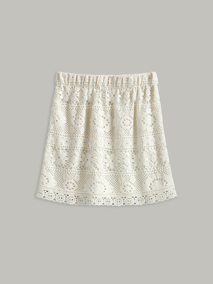 Ensemble Jupe Semi-Transparente à Liens au Crochet