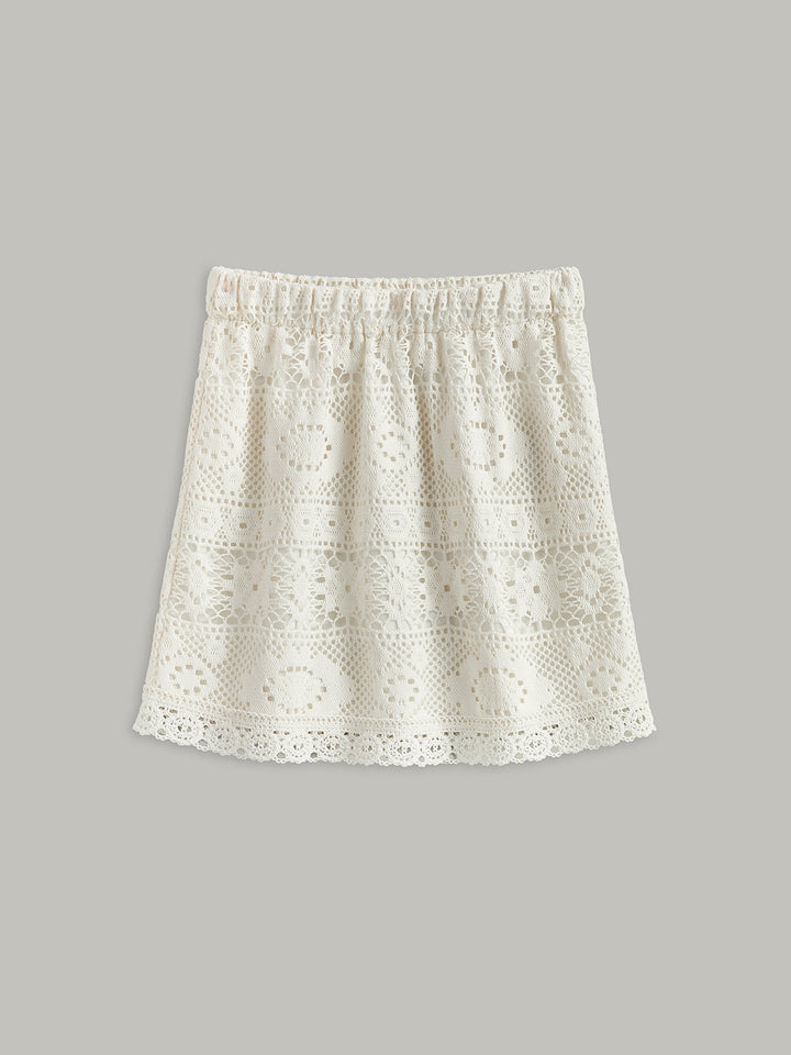 Ensemble Jupe Semi-Transparente à Liens au Crochet