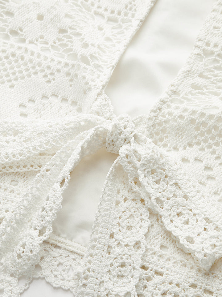 Ensemble Jupe Semi-Transparente à Liens au Crochet