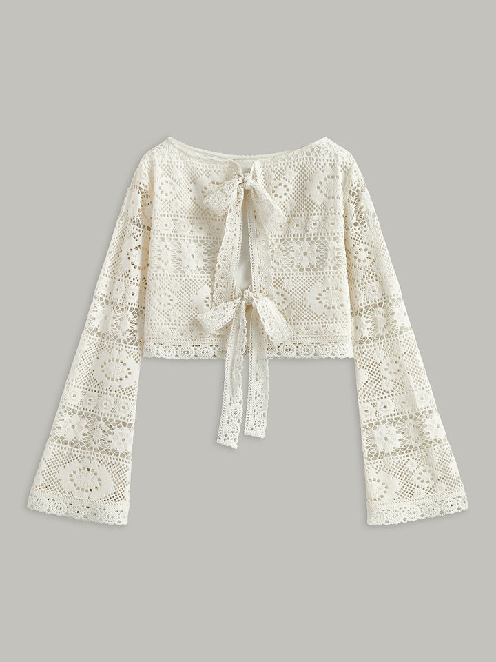 Ensemble Jupe Semi-Transparente à Liens au Crochet
