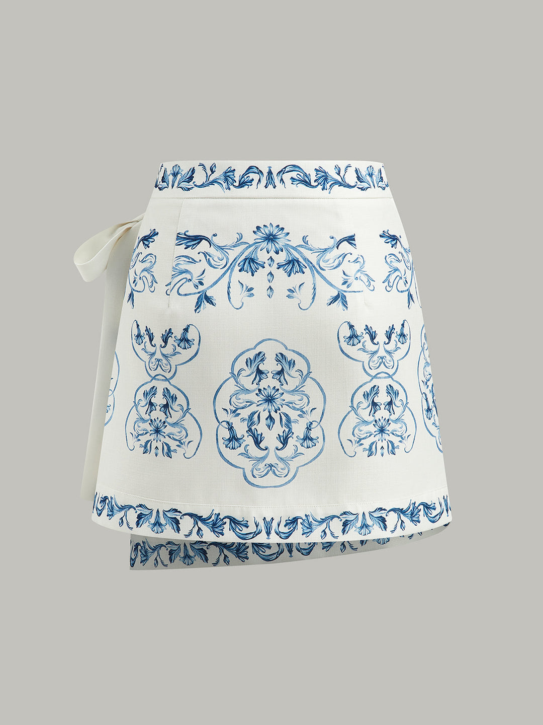 Jupe portefeuille imprimé floral avec ceinture