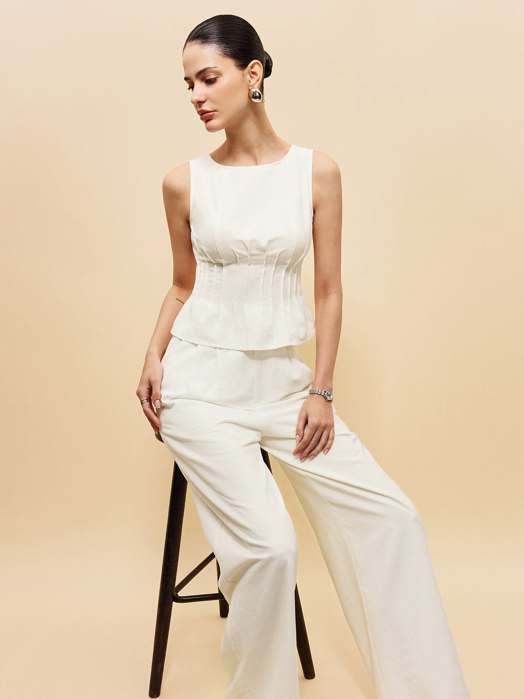 Ensemble Jupe-Culotte et Haut Peplum
