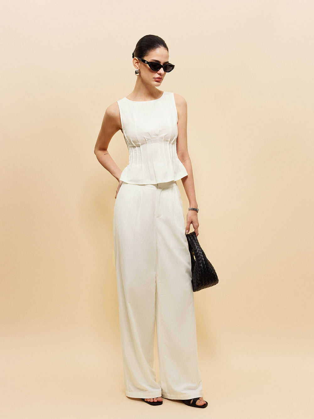Ensemble Jupe-Culotte et Haut Peplum