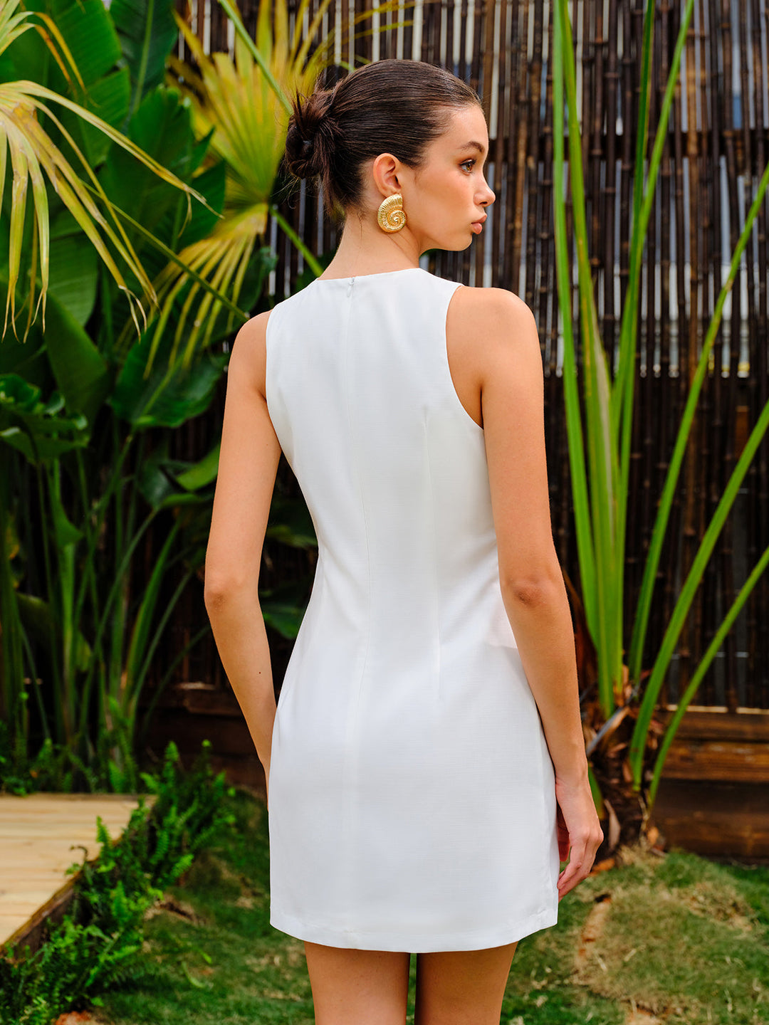 Robe sans manches à imprimé floral