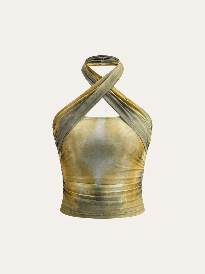 Haut Dos-Nu en Maille Semi-Transparente