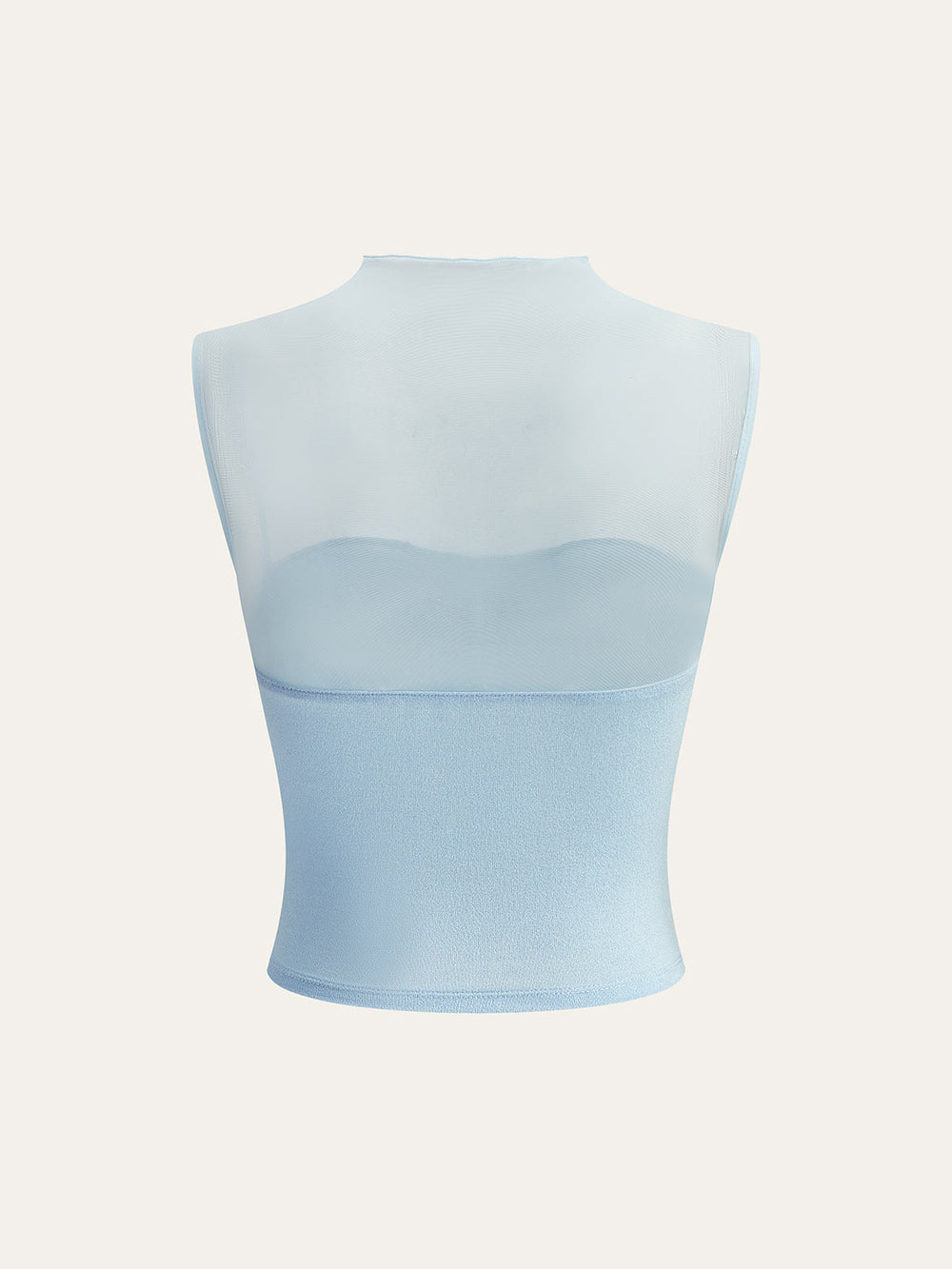 Haut enveloppant en mesh semi-transparent
