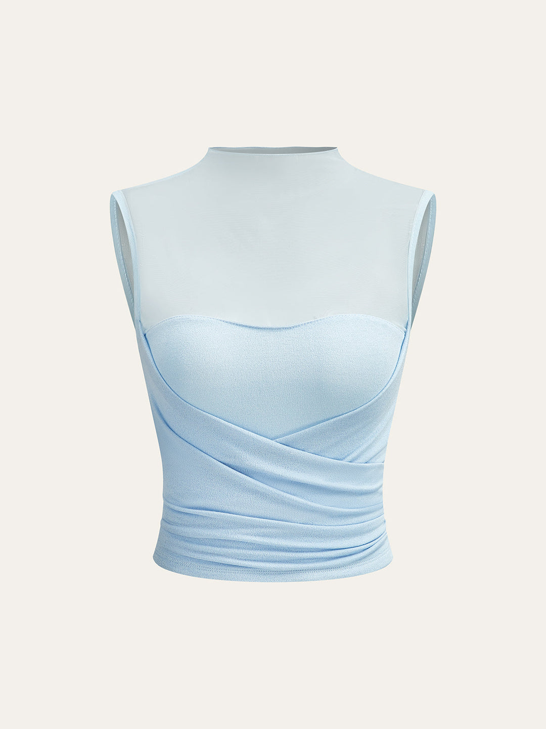 Haut enveloppant en mesh semi-transparent
