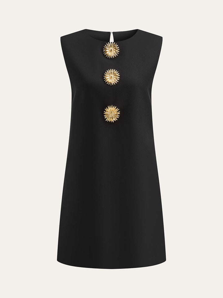 Robe Mini Sans Manches en Métal