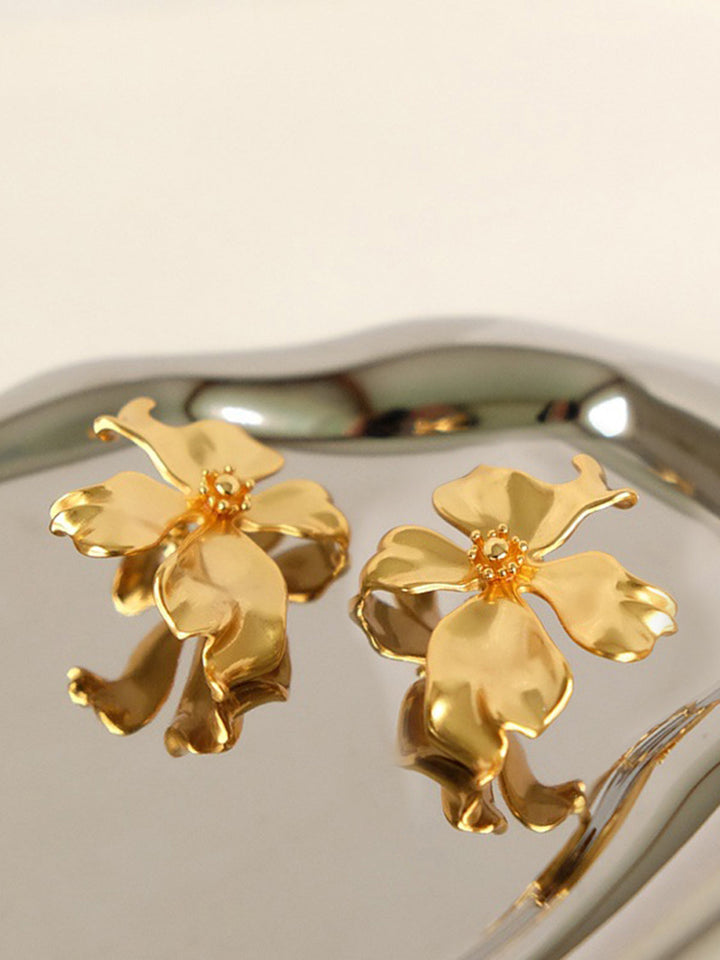 Boucles d'oreilles Fleur en Métal