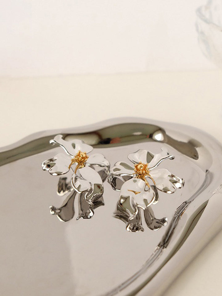Boucles d'oreilles Fleur en Métal