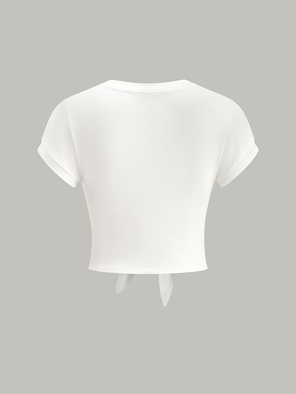 T-Shirt à col en V noué sur le devant