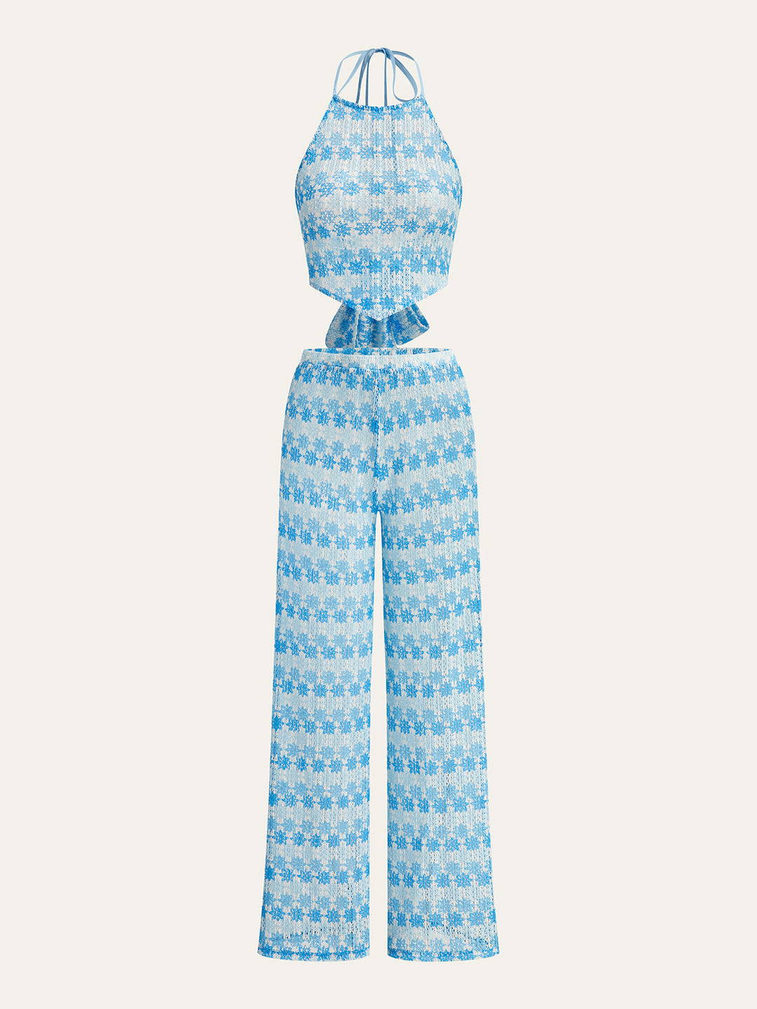 Ensemble Pantalon Dos Nu en Crochet à Nouer