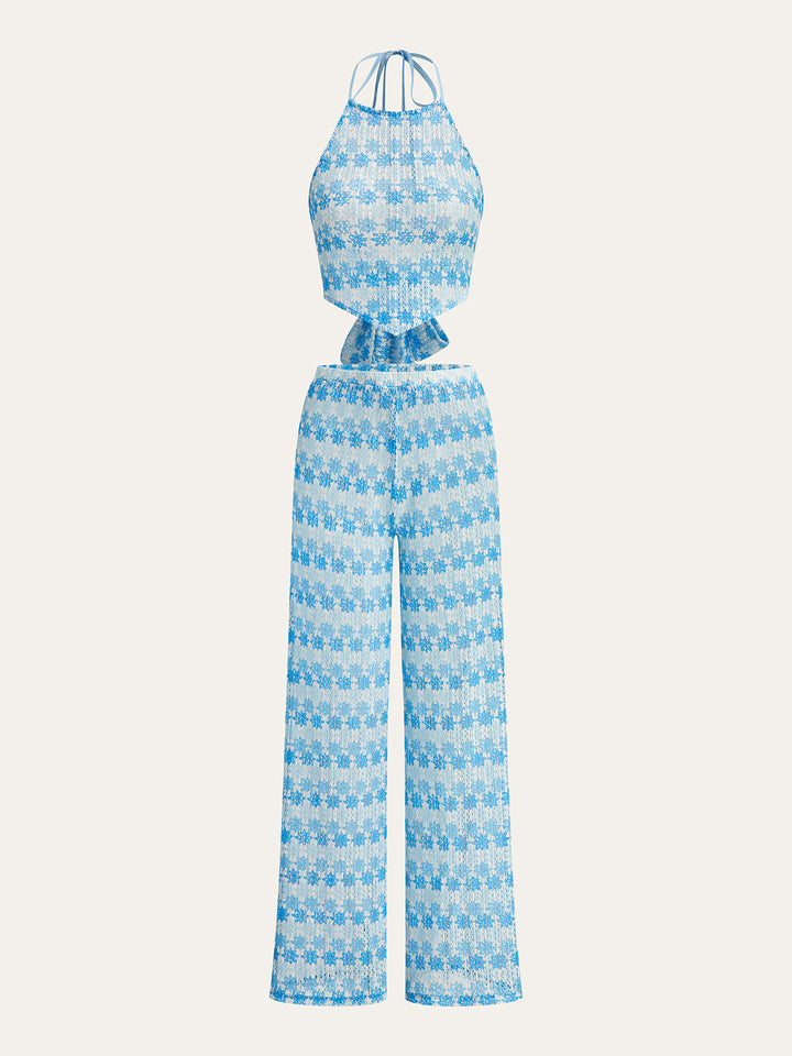 Ensemble Pantalon Dos Nu en Crochet à Nouer