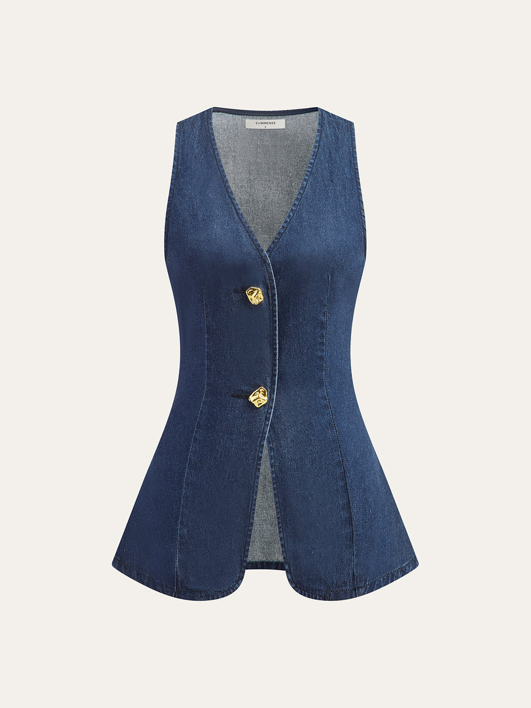 Gilet Bouton Classique en Denim