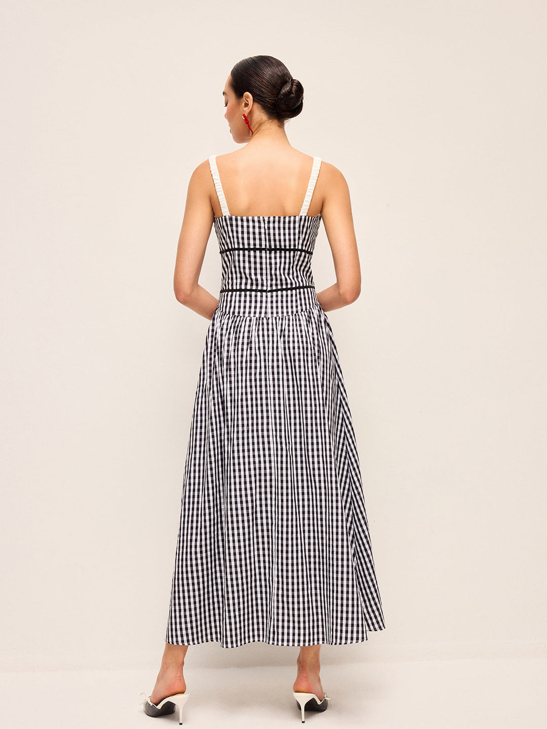 Robe Mi-longue Corset Vichy