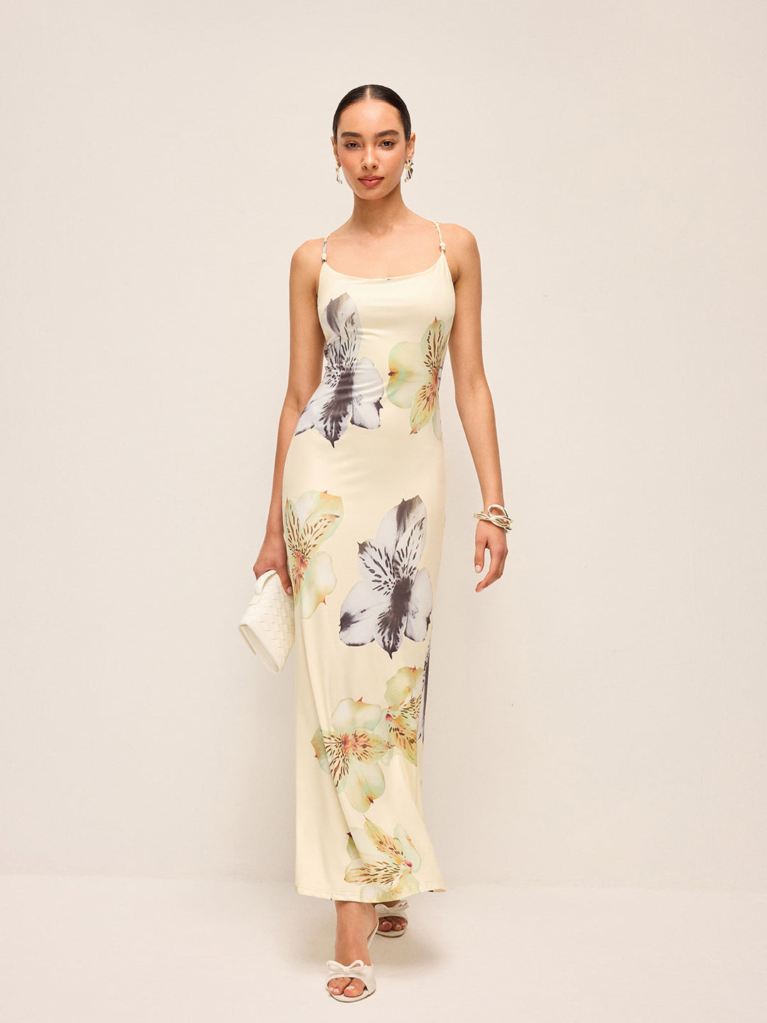 Robe Fleurie Dos Nu à Lacets