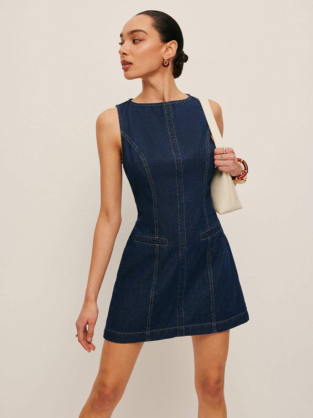 Robe en jean sans manches
