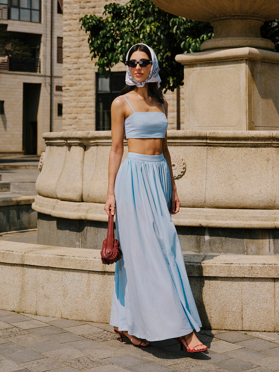 Ensemble Jupe à Poches en Coton et Lin