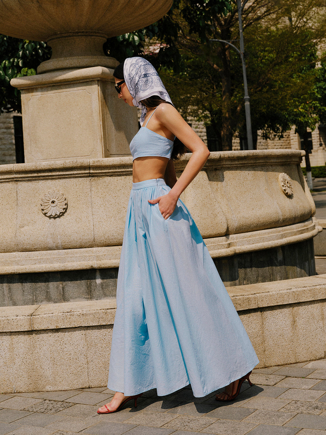 Ensemble Jupe à Poches en Coton et Lin