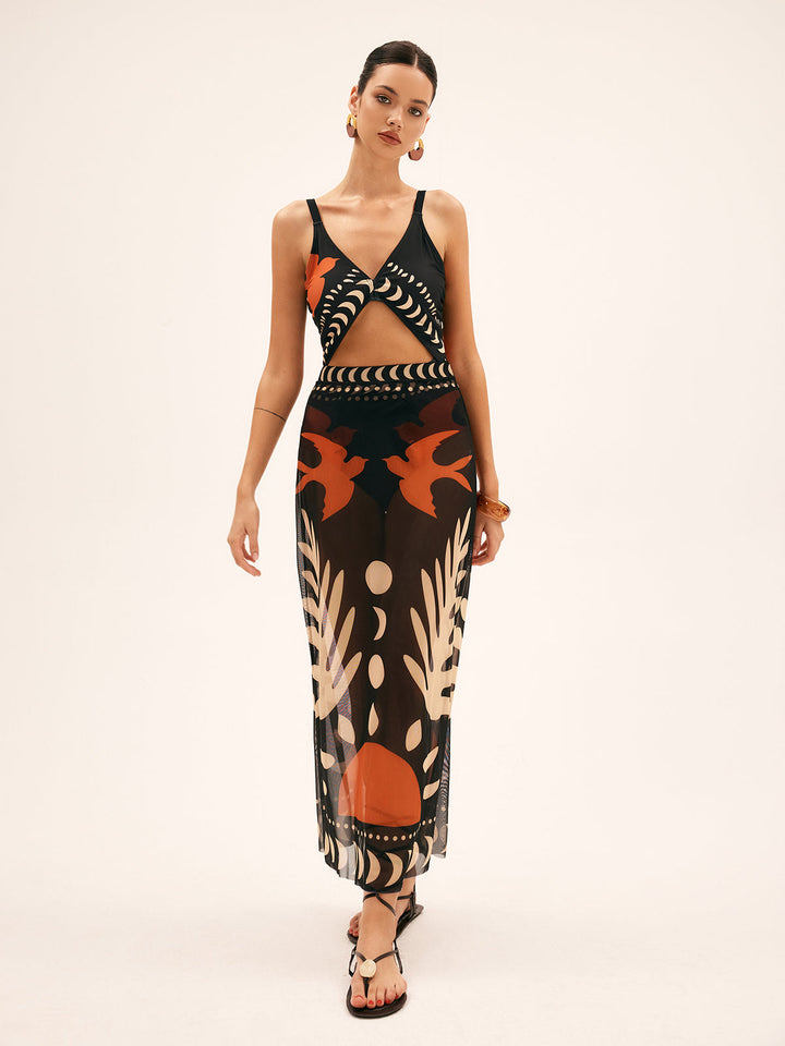 Jupe Maxi Voile Imprimée