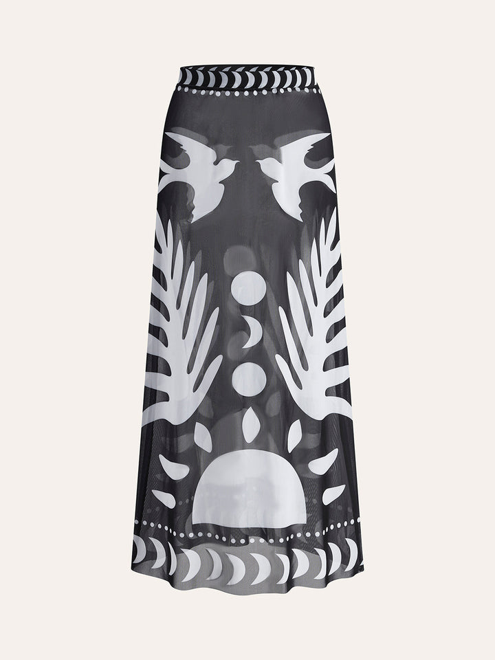 Jupe Maxi Voile Imprimée