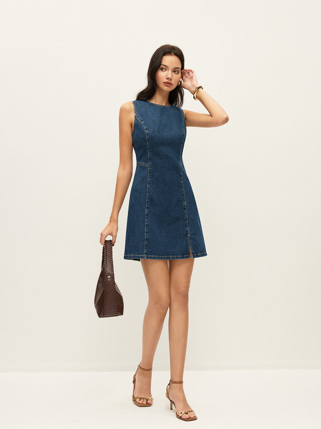 Robe en jean sans manches