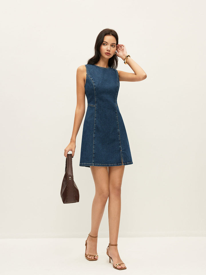 Robe en jean sans manches