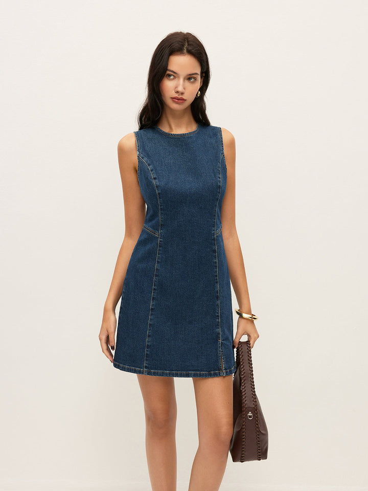 Robe en jean sans manches