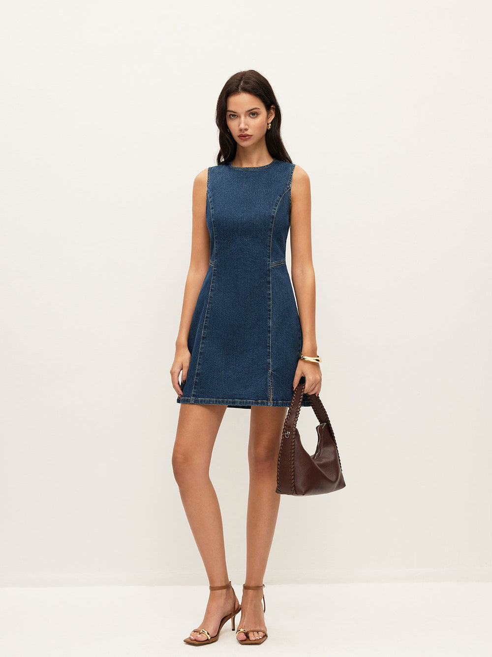 Robe en jean sans manches