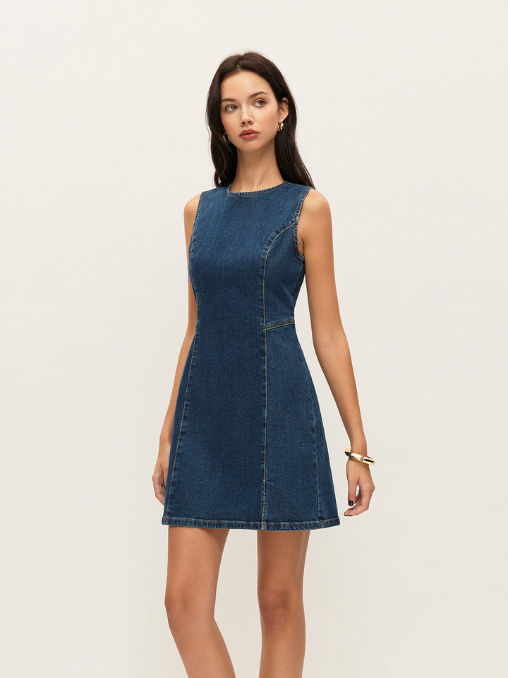 Robe en jean sans manches