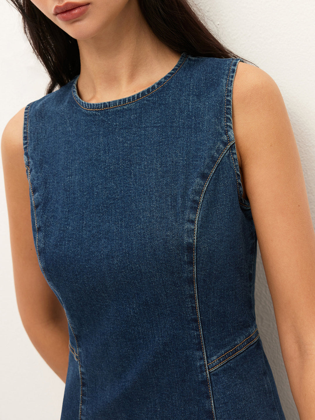 Robe en jean sans manches