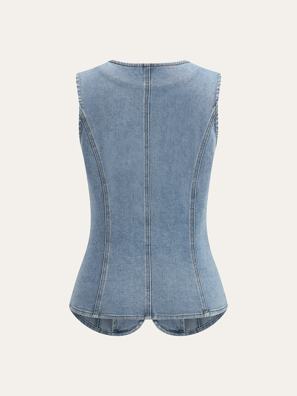 Gilet en jean sans manches à boutons