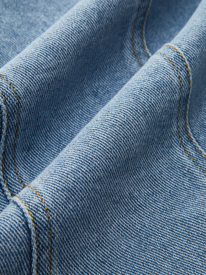 Gilet en jean sans manches à boutons