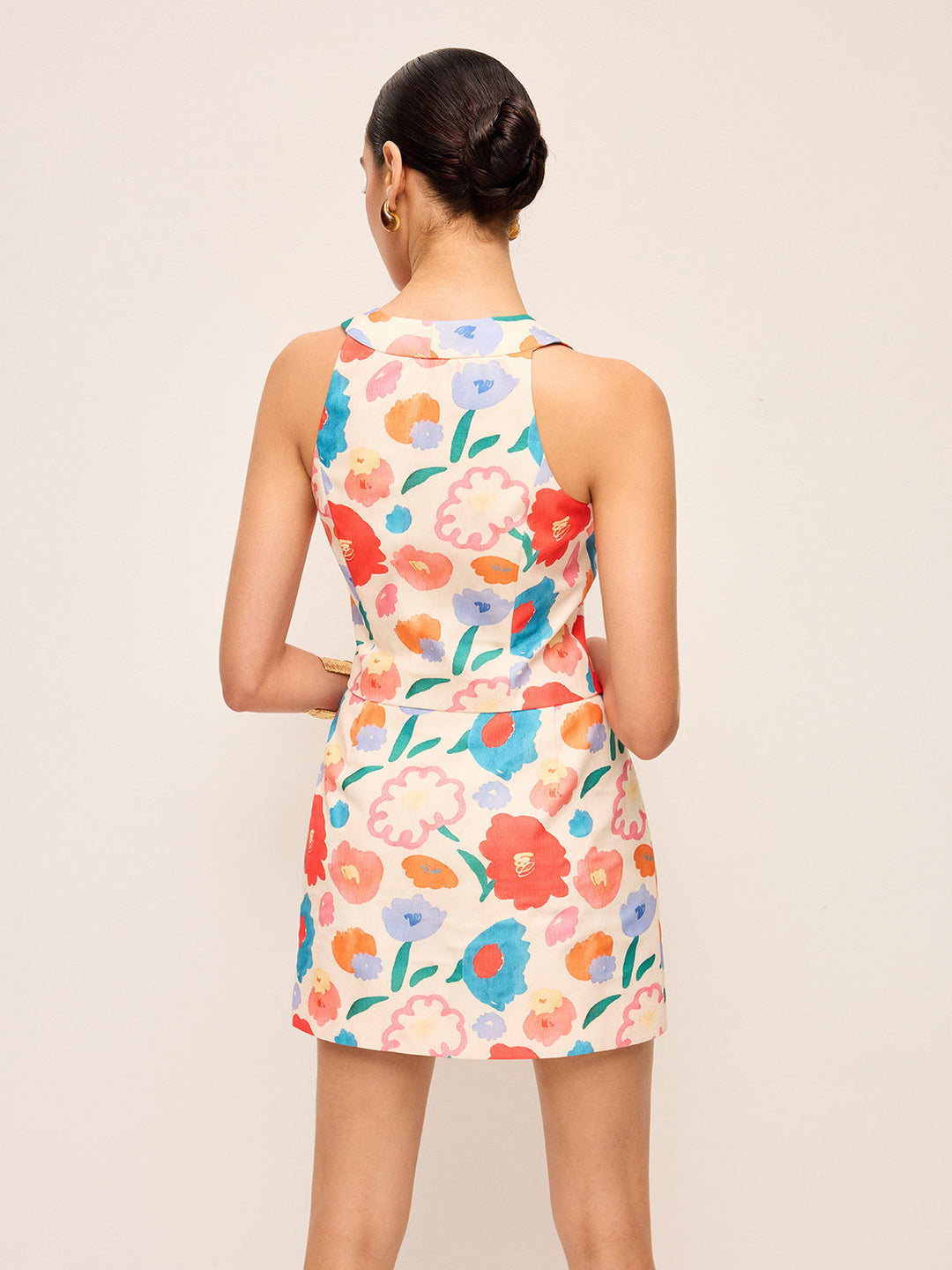 Ensemble Jupe à Boutons Floraux