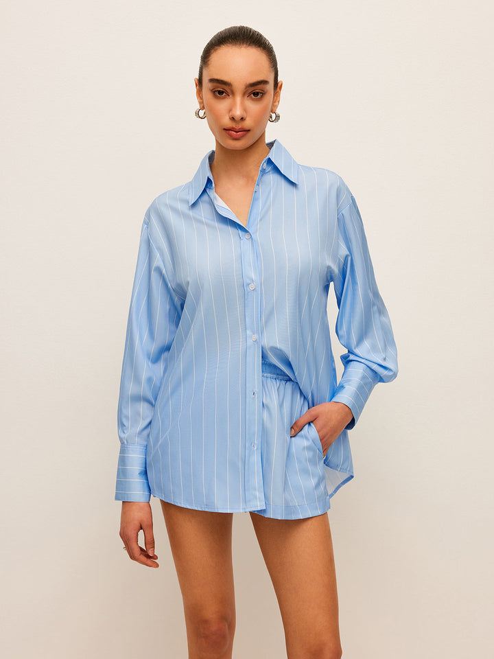 Chemise à dos noué rayée