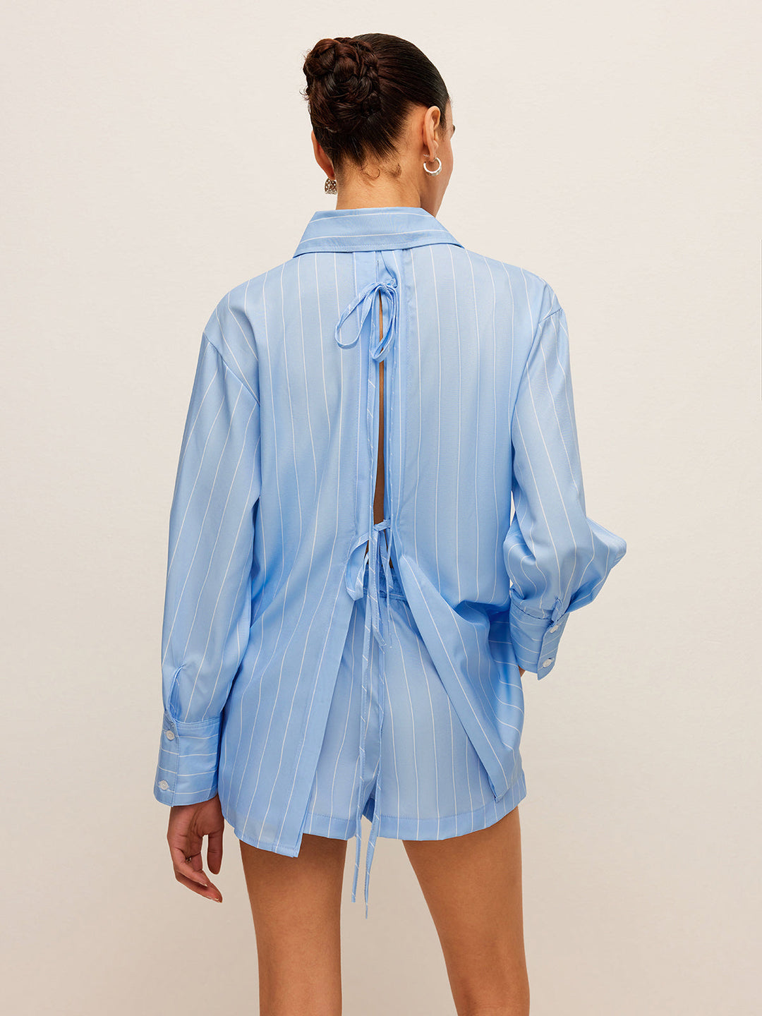 Chemise à dos noué rayée