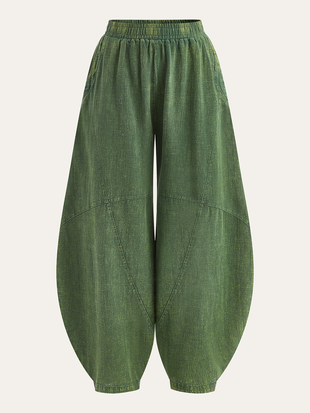 Pantalon Lanterne Desserré à Panneaux Décolorés