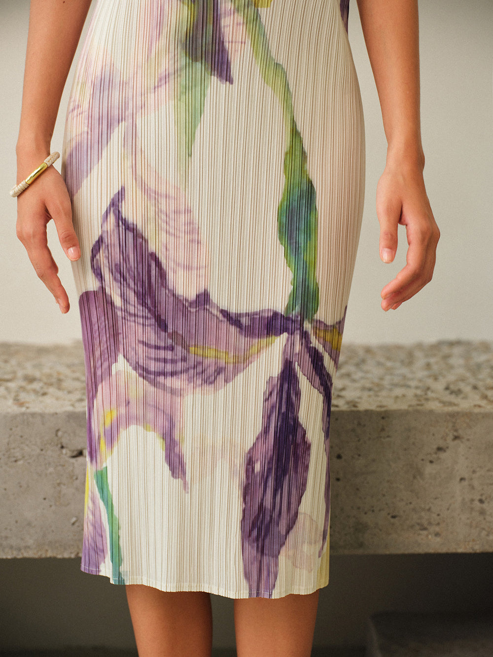 Robe sans manches à imprimé floral