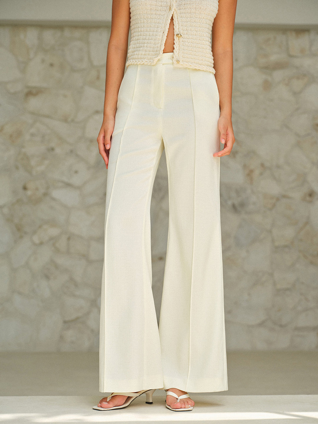Pantalon Taille Haute à Poches