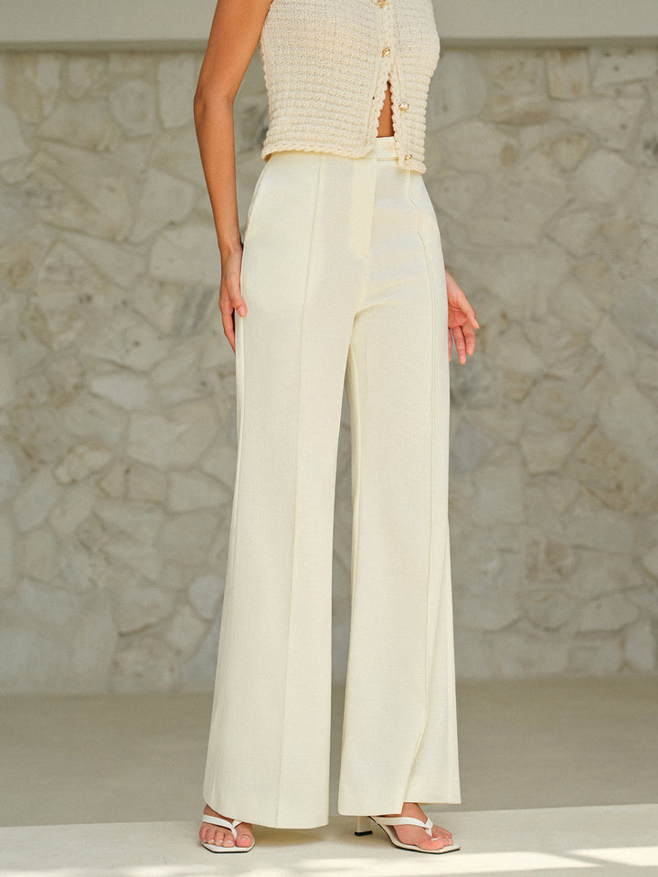 Pantalon Taille Haute à Poches